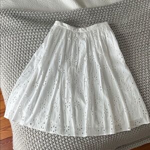 J. Crew White Eyelet A-Line Skirt